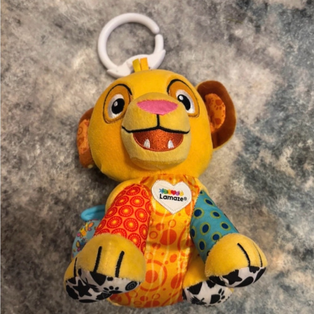 Simba Lamaze Yellow Multicolor Plush lion Clip-On Sensory Toy
